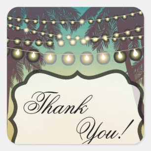 Pegatina Cuadrada 20 Gracias Pegatinas Playa Palm Tree Strin