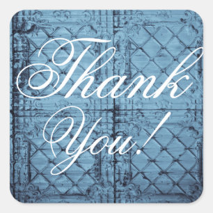 Pegatina Cuadrada 20 Gracias Pegatinas Rústico Tin Panel Techo Cou