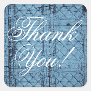 Pegatina Cuadrada 20 Gracias Pegatinas Rústico Tin Panel Techo Cou