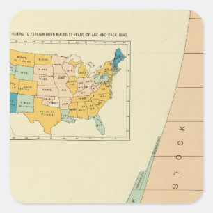 Pegatina Cuadrada 22 Elementos de crecimiento de la población 179018