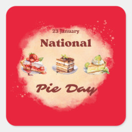 Pegatina Cuadrada 23 de enero Día Nacional del Pie