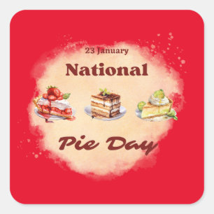 Pegatina Cuadrada 23 de enero Día Nacional del Pie