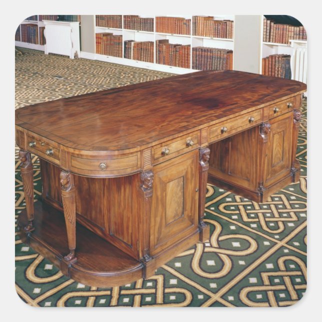 Pegatina Cuadrada 24:Escritorio de Thomas Chippendale Jr, 1805 (Anverso)