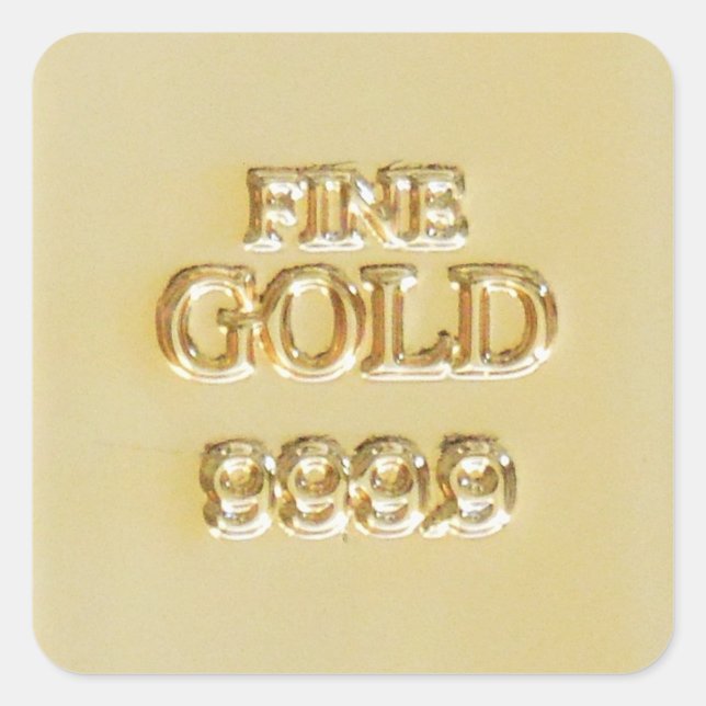 Pegatina Cuadrada 24 Karat Gold Bullion Bar (Anverso)