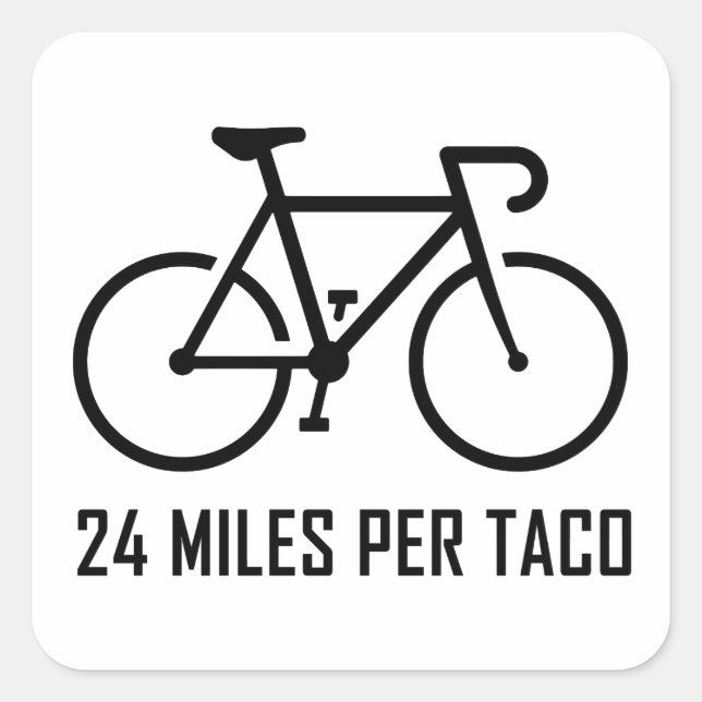 Pegatina Cuadrada 24 millas por taco (Anverso)