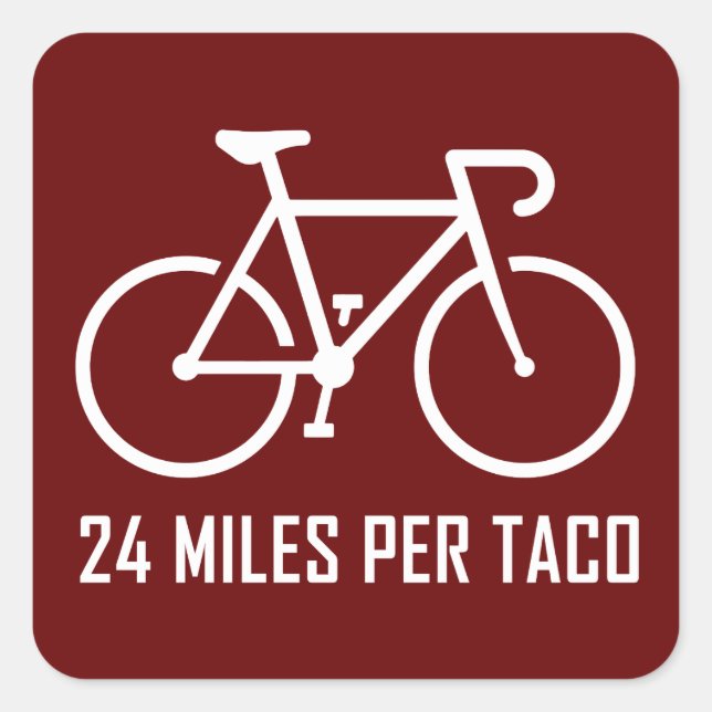 Pegatina Cuadrada 24 millas por taco (Anverso)