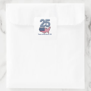 Pegatina Cuadrada 25º Aniversario del Día del Patriota 9/11 Años de