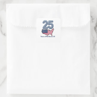 Pegatina Cuadrada 25º Aniversario del Día del Patriota 9/11 Años de