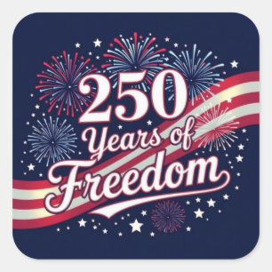 Pegatina Cuadrada 250 años de libertad 