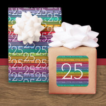 25.º cumpleaños de rayas arcoiris