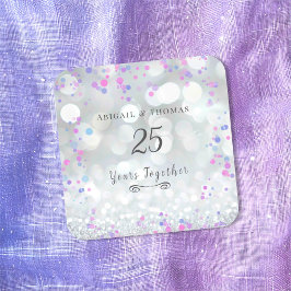 Pegatina Cuadrada 25° Aniversario del Boda de Plata