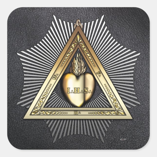 Pegatina Cuadrada 26° grado: Amigo y Hermano Eterno (Anverso)