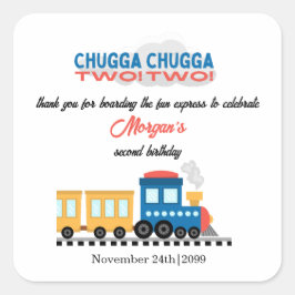 Pegatina Cuadrada 2.º Personalizado colorido de cumpleaños