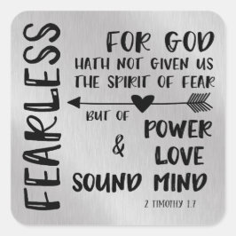 Pegatina Cuadrada 2 Verso de la Biblia Timothy