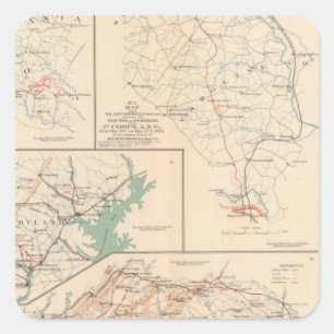 Pegatina Cuadrada 2d Cuerpo AN Va, campamentos, piquetes, rutas