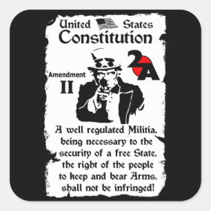 Pegatina Cuadrada 2do Enmienda