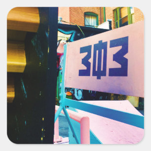 Pegatina Cuadrada 303 callejón de colfax colorado