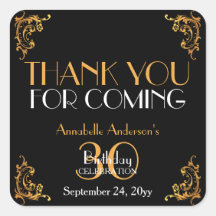 30.º cumpleaños Black Gold Retro Vintage Gracias