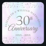Pegatina Cuadrada 30° Aniversario de la Perla de los Corazones Confe<br><div class="desc">Diseñado para coordinar con nuestra colección de Perlas del Corazón Confetti,  de 30 Aniversario. Con un delicado corazón confetti. Personalice con su especial información sobre el aniversario de la perla de 30 años en la tipografía de moda sobre un fondo perla. Diseñado por Thisisnotme©</div>
