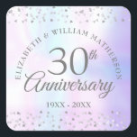 Pegatina Cuadrada 30° Aniversario de la Perla de los Corazones Confe<br><div class="desc">Diseñado para coordinar con nuestra colección de Perlas del Corazón Confetti,  de 30 Aniversario. Con un delicado corazón confetti. Personalice con su especial información sobre el aniversario de la perla de 30 años en la tipografía de moda sobre un fondo perla. Diseñado por Thisisnotme©</div>
