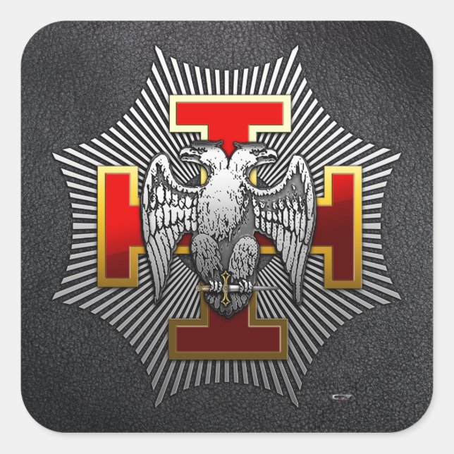 Pegatina Cuadrada 30° grado: Knight Kadosh (Anverso)