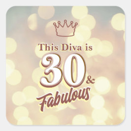 Pegatina Cuadrada 30 y fabuloso