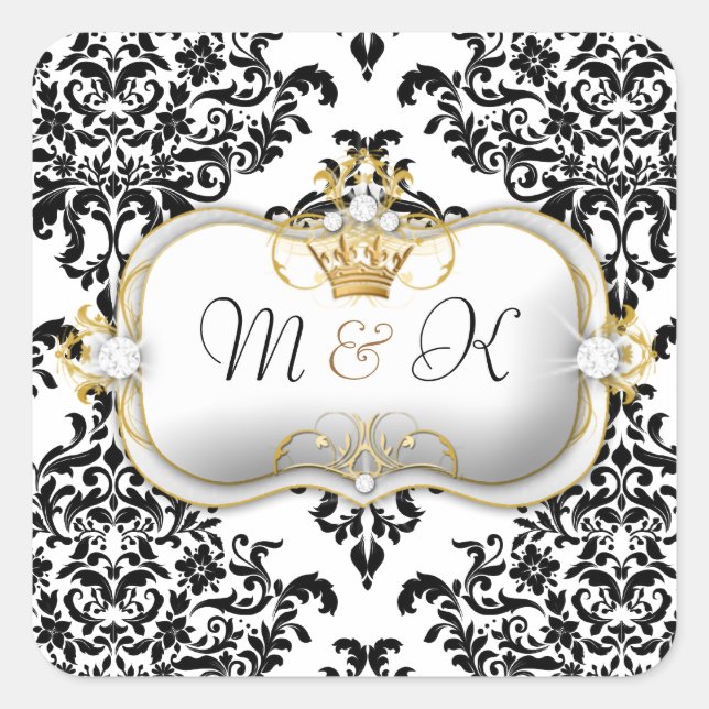 Pegatina Cuadrada 311 Ciao Bella y Lovey Dovey Damask (Anverso)