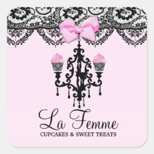 Pegatina Cuadrada 311 La Femme Cakes Pink Deux