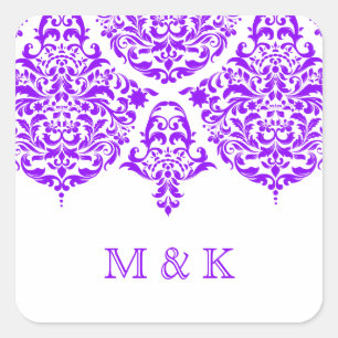Pegatina Cuadrada 311 Mon Cherie Damask Fabulous Purple