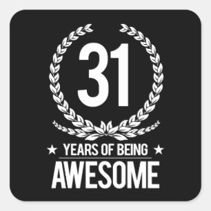 Pegatina Cuadrada 31ro Cumpleaños (31 años de ser impresionantes)