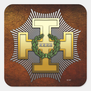 Pegatina Cuadrada 32° grado: Maestro del Secreto Real
