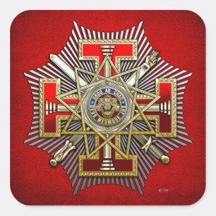Pegatina Cuadrada 33ro Grado: Inspector General magnífico soberano