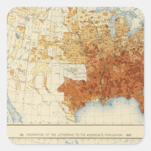 Pegatina Cuadrada 37 Bautista, Lutherans 1890