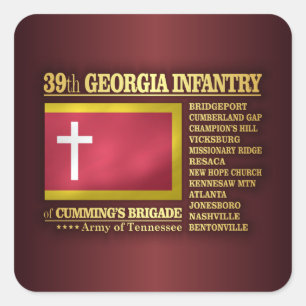 Pegatina Cuadrada 39.ª Infantería de Georgia (BA2)