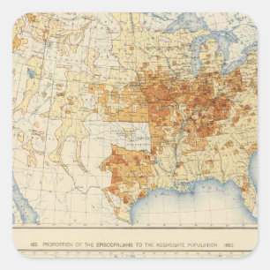 Pegatina Cuadrada 39 Discípulos de Cristo, episcopales 1890