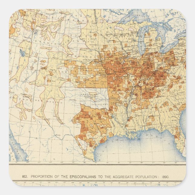 Pegatina Cuadrada 39 Discípulos de Cristo, episcopales 1890 (Anverso)