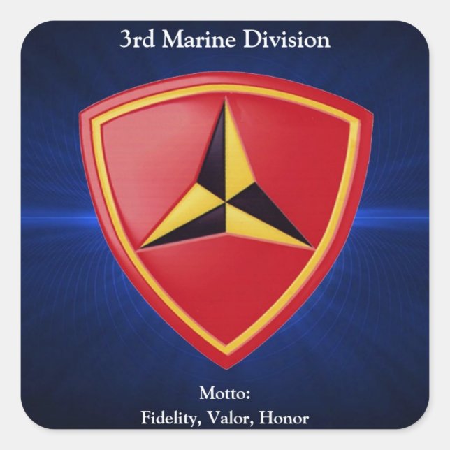 Pegatina Cuadrada 3.ᵉʳ Div (Anverso)