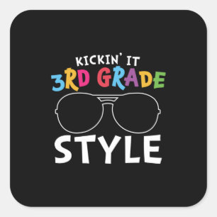 Pegatina Cuadrada 3.ᵉʳ Maestra de tercer curso