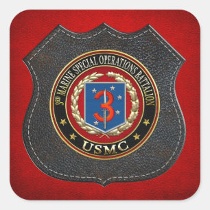 PEGATINA CUADRADA 3.ᵉʳ MSOB [3D]