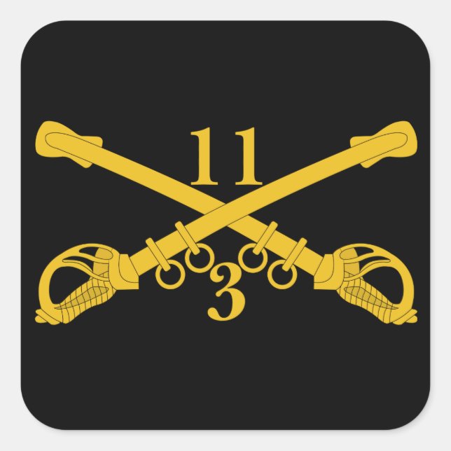 Pegatina Cuadrada 3.ᵉʳ Regimiento de Caballería (Anverso)