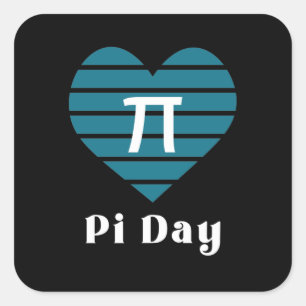 Pegatina Cuadrada 3.14 Día feliz del corazón