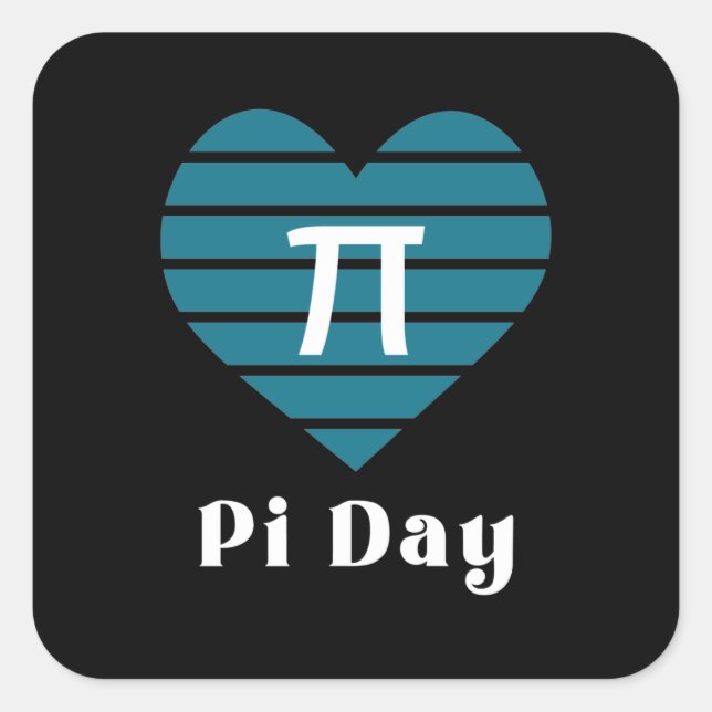 Pegatina Cuadrada 3.14 Día feliz del corazón (Anverso)