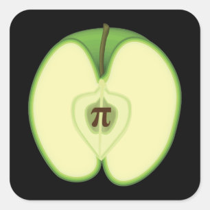 Pegatina Cuadrada 3.14 Tarta de Manzana Pi Chiste Divertido de Matem