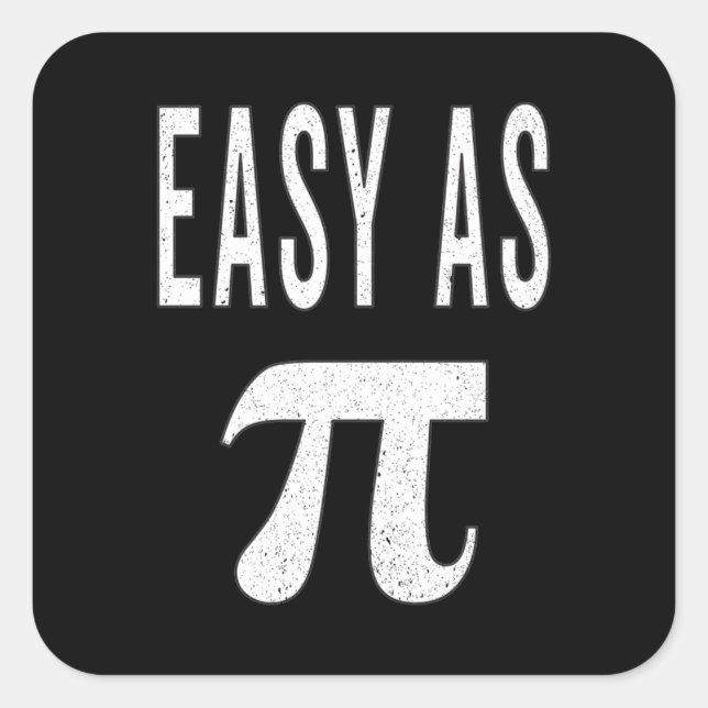 Pegatina Cuadrada 3.14 Tranquilidad Como Chiste De Matemáticas Graci (Anverso)