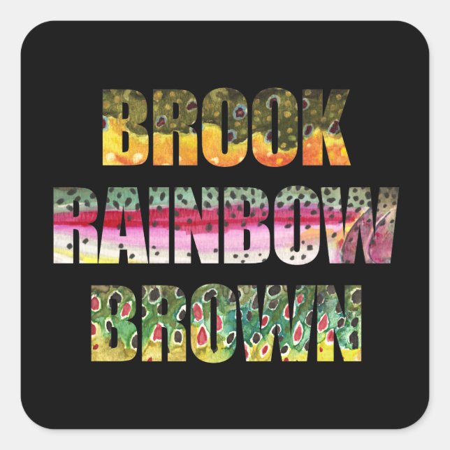 Pegatina Cuadrada 3 hermosas pieles de trucha (Anverso)