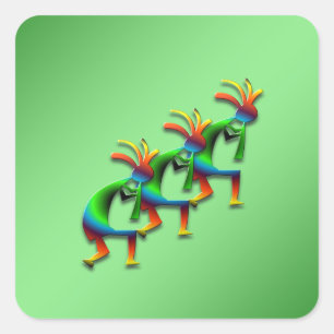 Pegatina Cuadrada 3 Kokopelli #29
