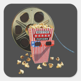 Pegatina Cuadrada 3D Movie Real and Buttered Palomita