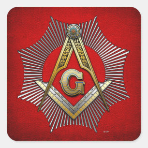 Pegatina Cuadrada 3ro Grado: Albañil principal