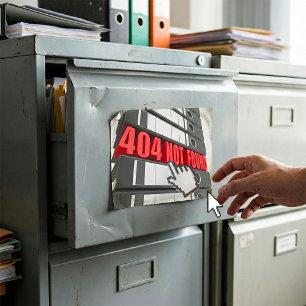 Pegatina Cuadrada 404 Mensaje de error de sitio web no encontrado