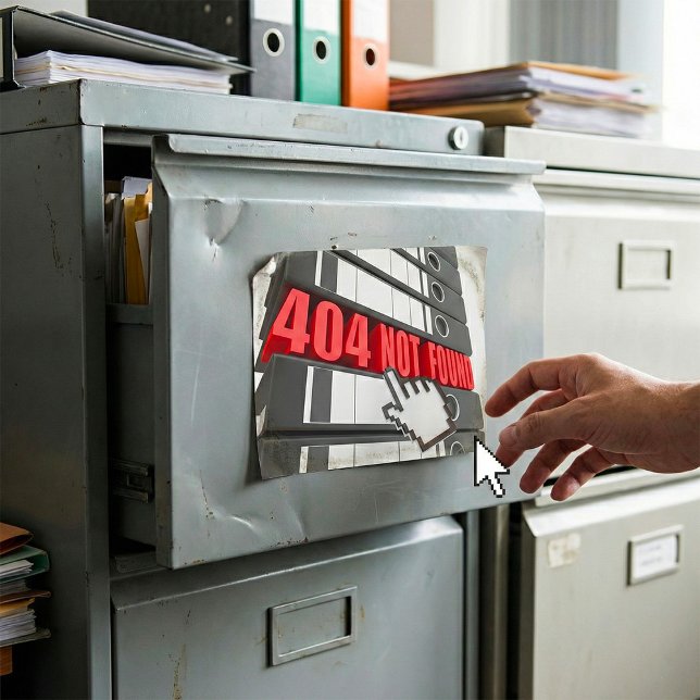 Pegatina Cuadrada 404 Mensaje de error de sitio web no encontrado (Subido por el creador)